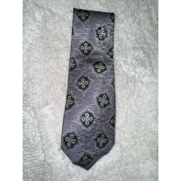Giorgio Armani Men's Lavender Geometric Silk Tie Classic Length - Picture 1 of 4